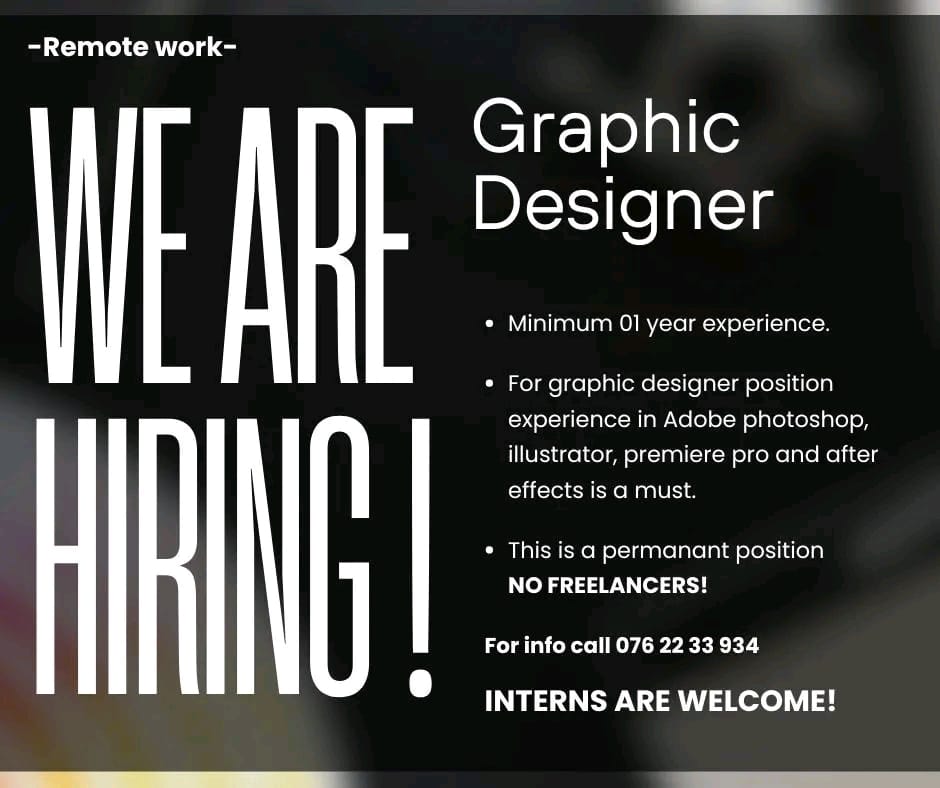 Graphic Designer – Work from home