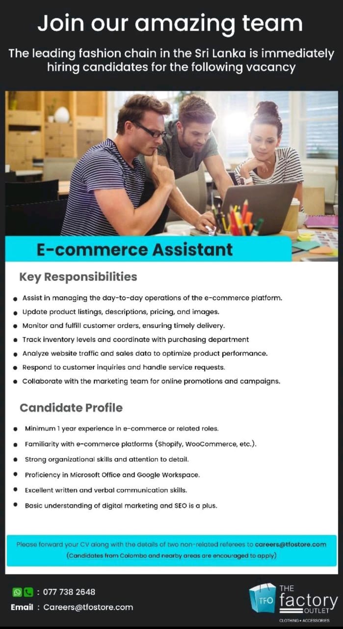 E COMMERCE ASSISTANT JOBS visual data 2