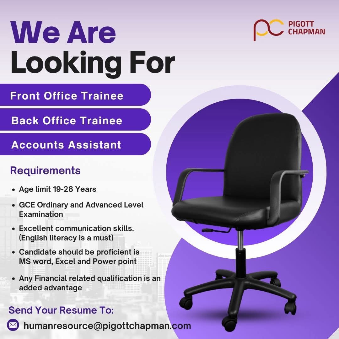 Front Office Trainee/ Back Office Trainee/ Accounts Assistant ...