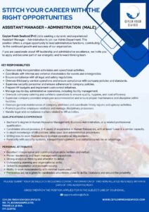 Assistant Manager – Administration