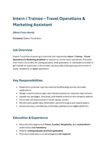 Job Vacancy Ceylon Travel guru_1