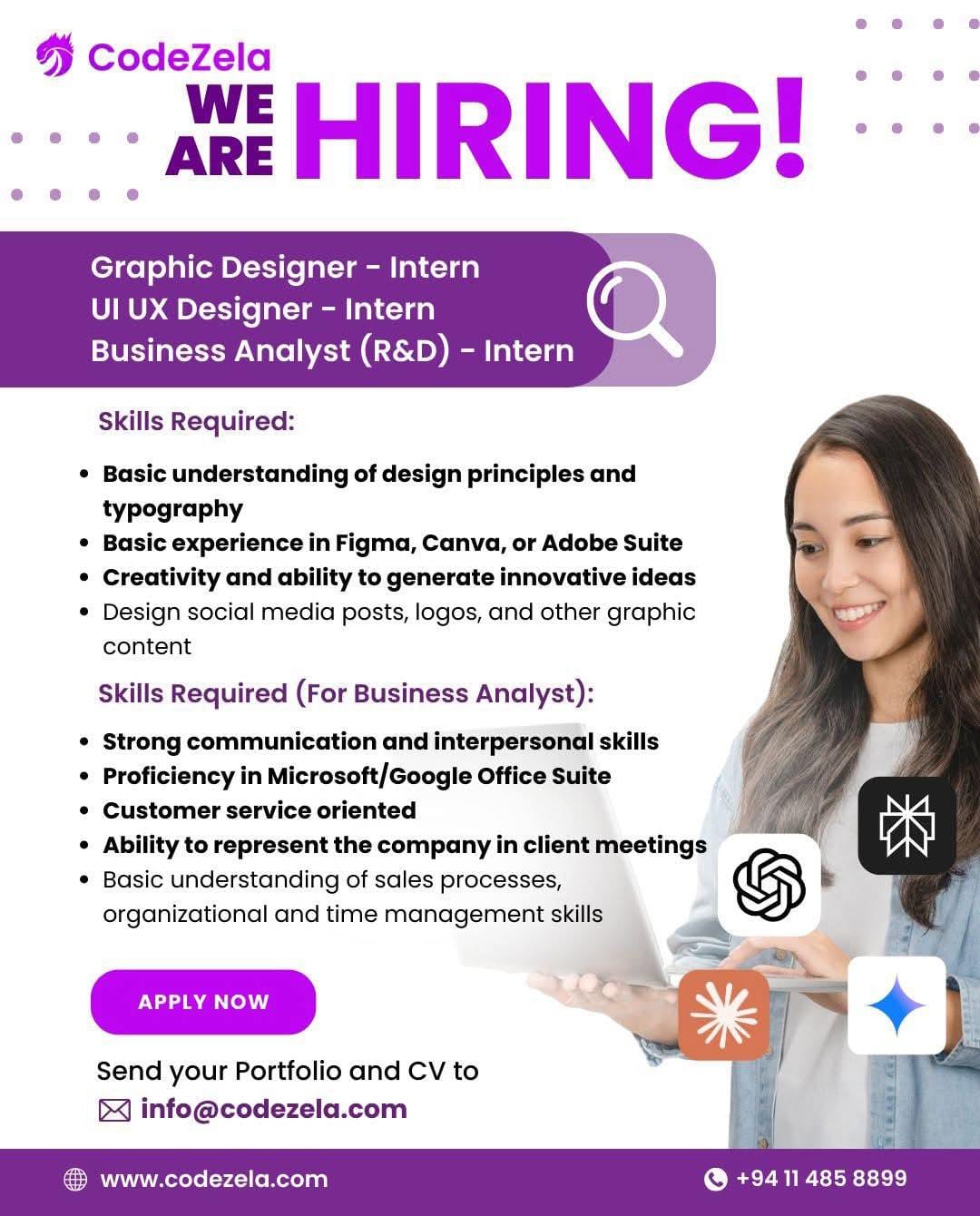 Internship - Graphic Designer/UX/UI Designer/Business Analyst ...