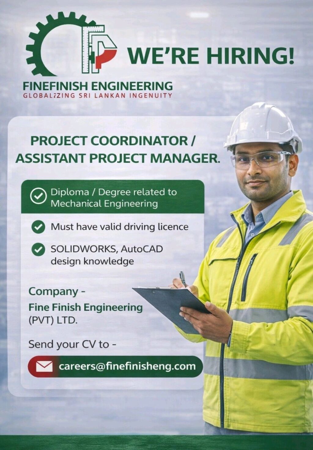 Project Coordinator / Assistant Project Manager - Jobseeker.lk