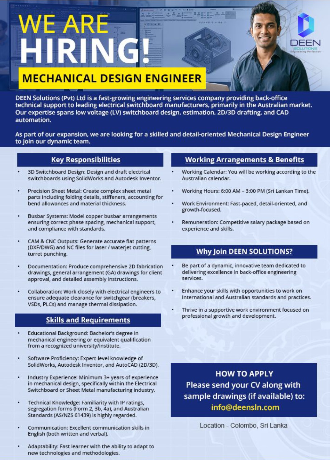 Design Engineer Role Mechanical Design Engineer - Jobseeker.lk