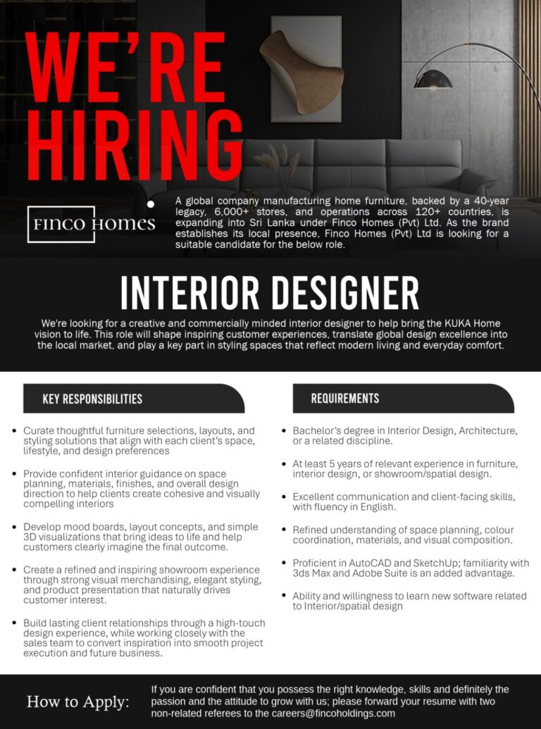 Interior Designer - Jobseeker.lk