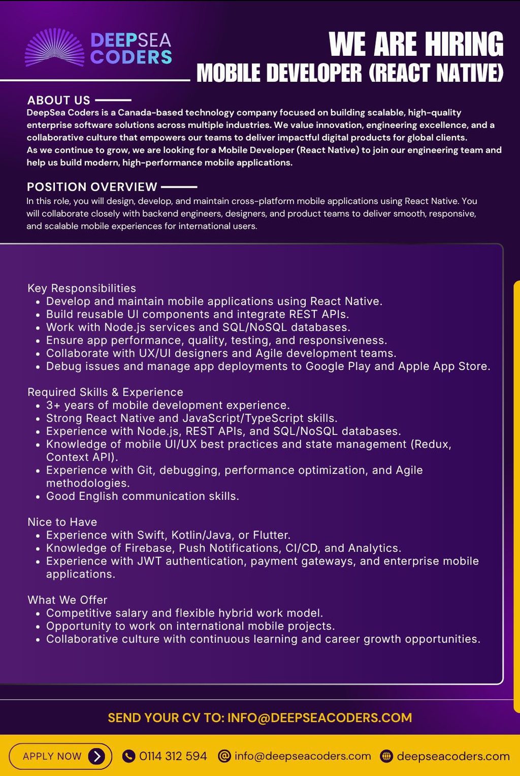Mobile Developer - React Native - Jobseeker.lk